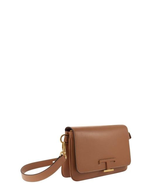 Tod's Brown T Timeless Leather Mini Bum Bag for men