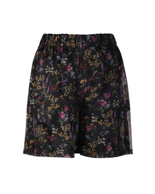 Max Mara Black Floral Shorts