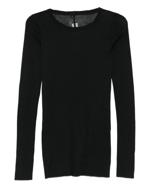Rick Owens Black Semi-Sheer Long-Sleeve T-Shirt