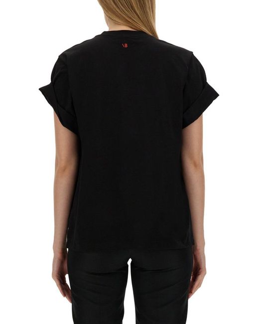 Victoria Beckham Black Cotton T-Shirt