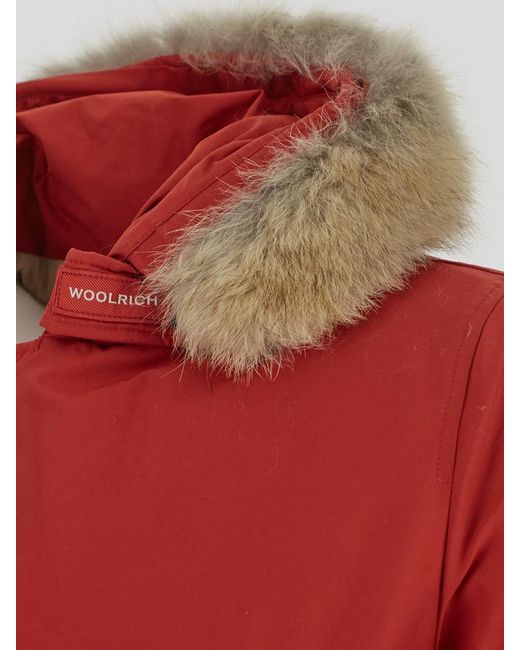 Woolrich Red Artic Detachable Fur Parka Jacket for men