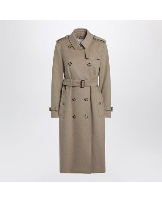 Burberry Natural Beige Mélange Double-breasted Coat