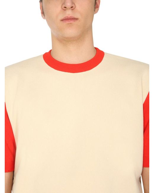 Sunnei Orange Unnei T-shirt With Contrasting Profiles for men