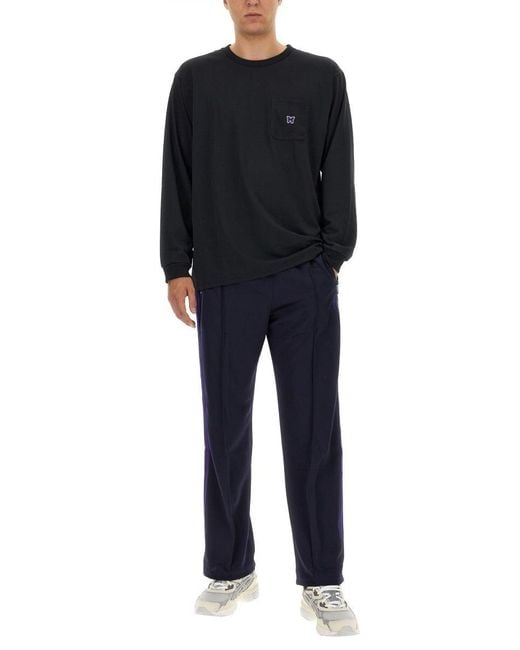 Needles Black T Shirt With Logo for men