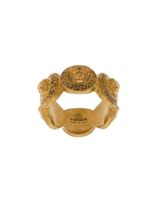 Versace Metallic `Medusa` Ring