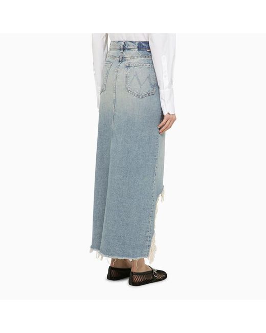 Mother Blue Long Skirt The Ditcher Maxi Super Fray