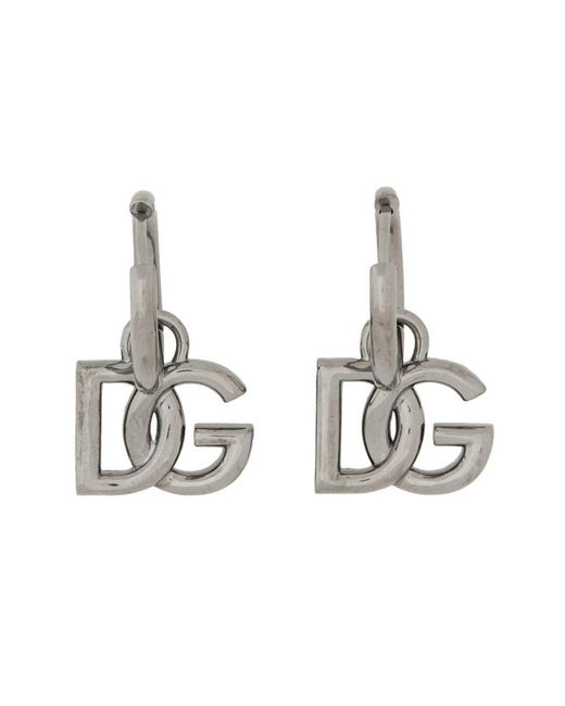 Dolce & Gabbana Metallic Hoop Earrings for men