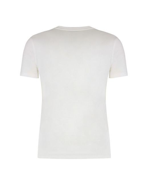 Elisabetta Franchi White Cotton Crew-Neck T-Shirt