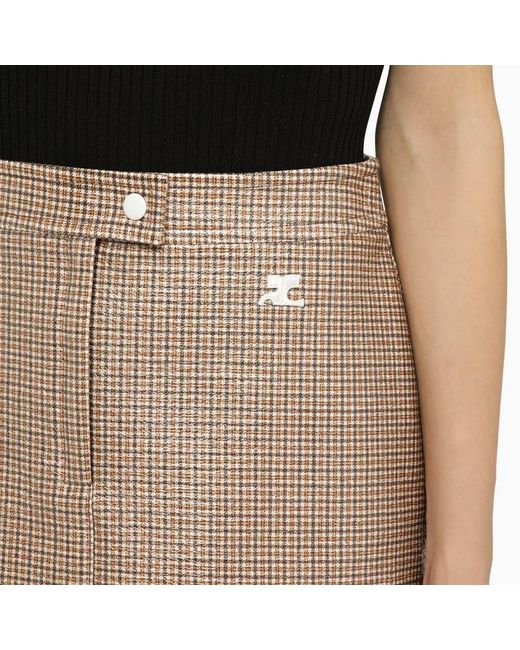 Courreges Natural Courrèges/ Plaid Mini Skirt