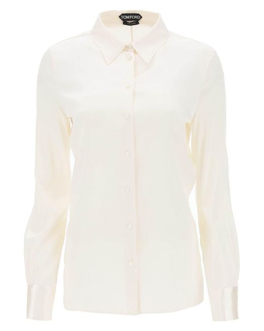 Tom Ford White Silk Satin Shirt