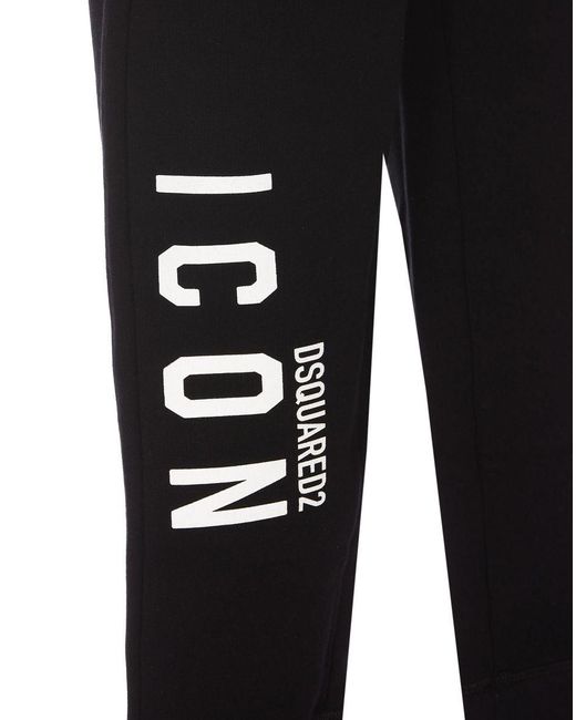 DSquared² Black Cotton Icon Track Pants for men
