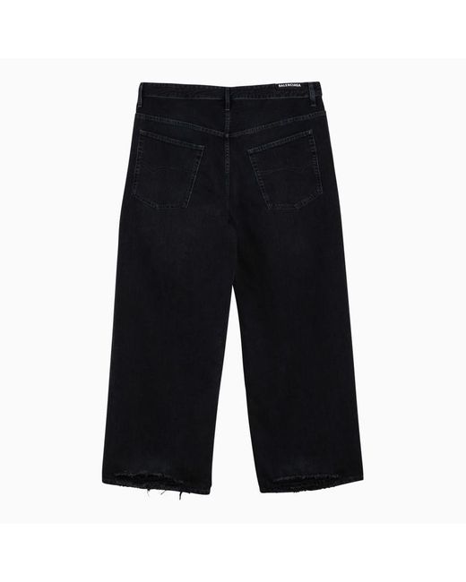 Balenciaga Black Dark Denim Oversized Baggy Jeans for men