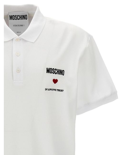 Moschino White Logo Polo for men