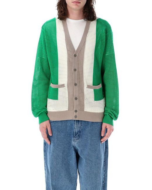 Obey Green Anderson 60'S Cardigan for men