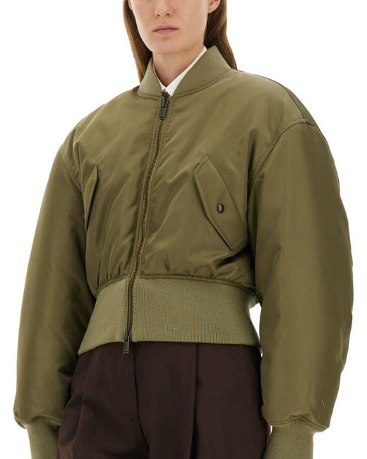 Saint Laurent Green Nylon Bomber Jacket