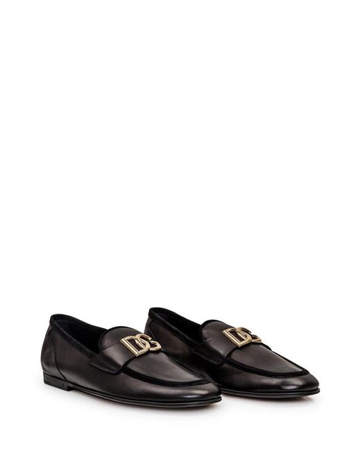 Dolce & Gabbana Black Ariosto Leather Slipper for men