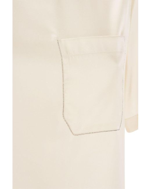 Peserico White Silk Shirt With Breast Pocket
