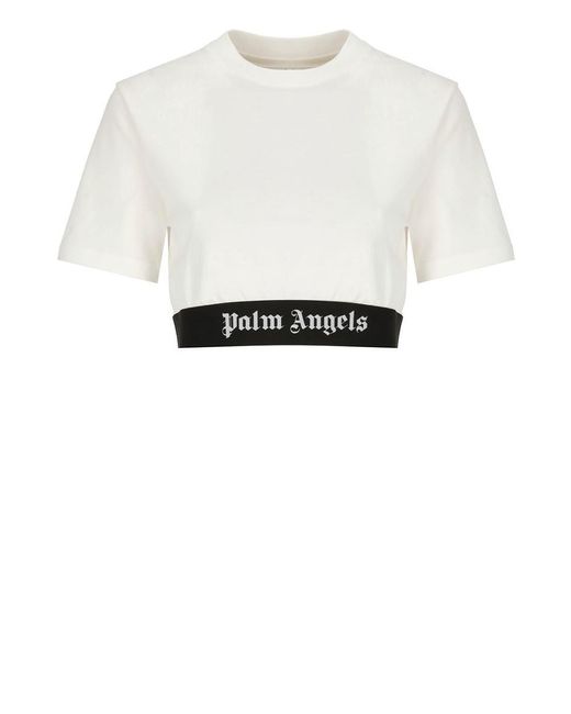 Palm Angels White T-Shirts And Polos