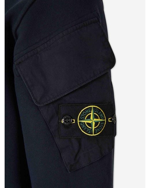 Stone Island Blue Crew Neck Sweatshirt for men