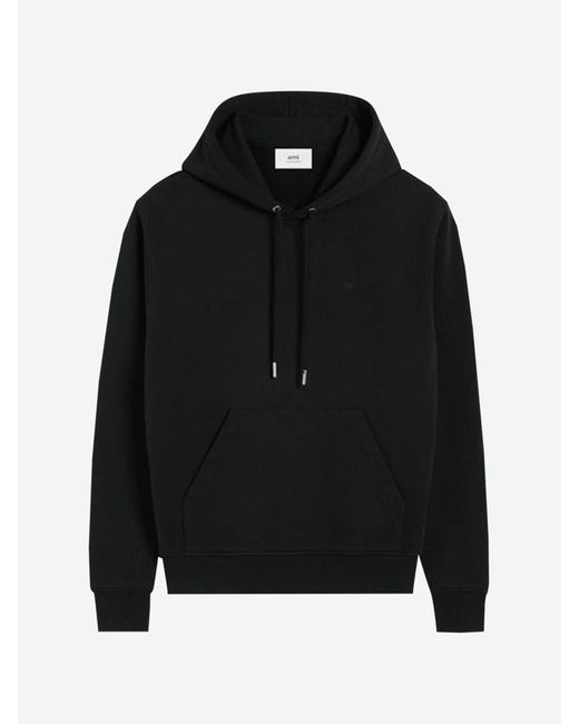 Ami Paris Cotton Logo Sweatshirt in Black for Men Lyst UK