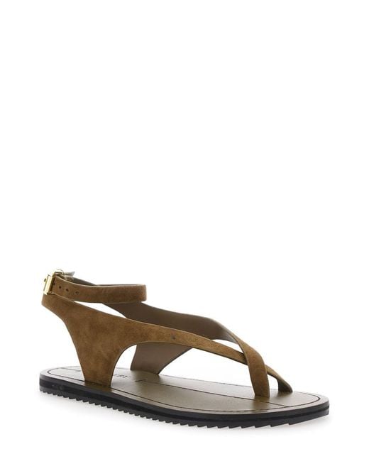 A.Emery Brown 'Millar' Sandals With Criss-Crossed Straps And Buckle Closure