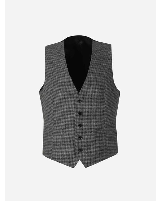 Lardini Black Houndstooth Vest for men