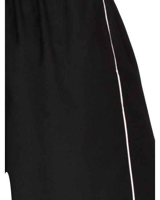 Valentino Black Embroidered Silk Shorts for men