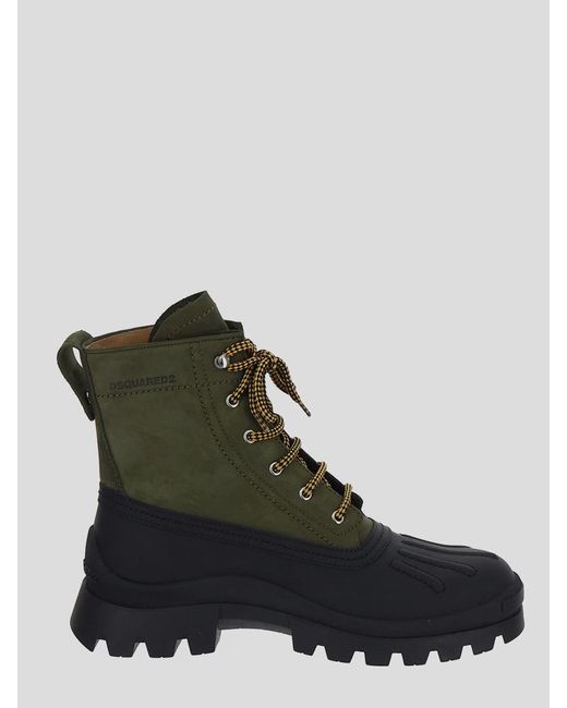 DSquared² Black Canadian Combat Boots for men