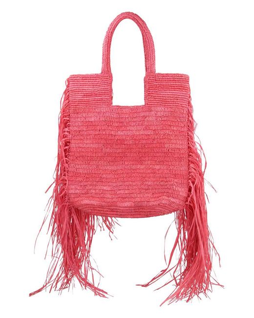 MADE FOR A WOMAN Red Made For A Kifafa Frange M Tote Bag
