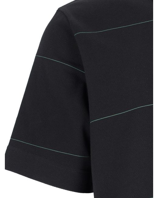 Burberry Black Striped Polo Shirt for men