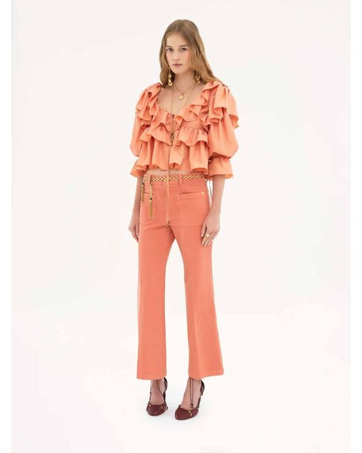 Chloé Orange Cropped Bootcut Jeans