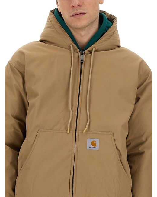 Carhartt Brown Jacket With Logo for men