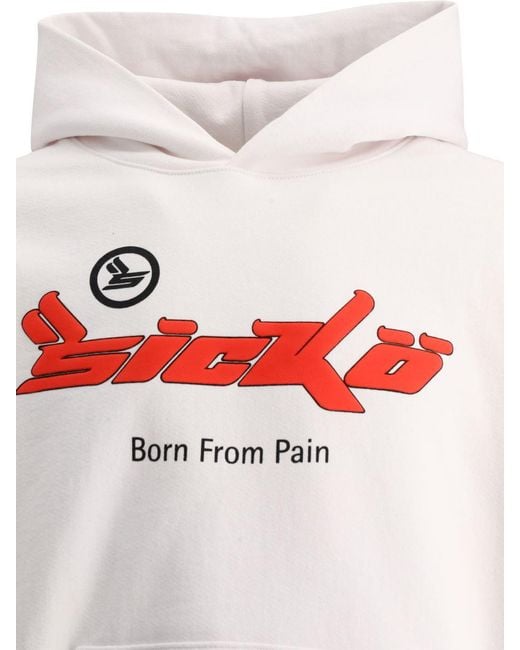 SICKO / Born From Pain White "Born From Pain" Hoodie for men