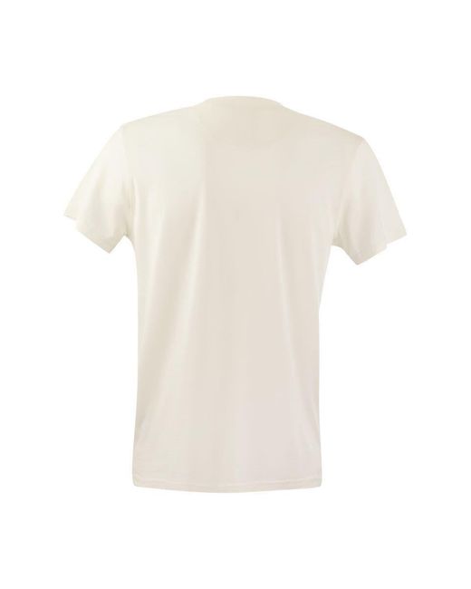 PT Torino White Silk And Cotton T-Shirt for men