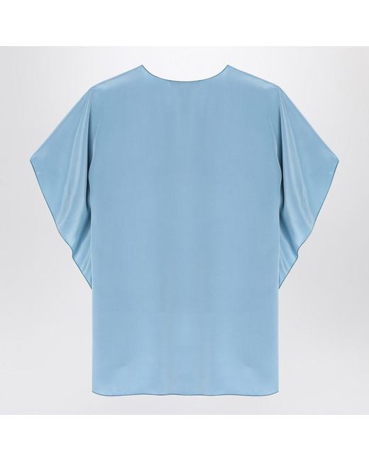 Max Mara Blue Light Flowy Blouse