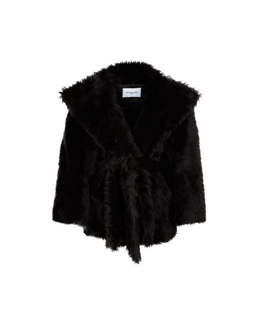 Balenciaga Synthetic Teddy Furry Jacket in Black | Lyst Canada