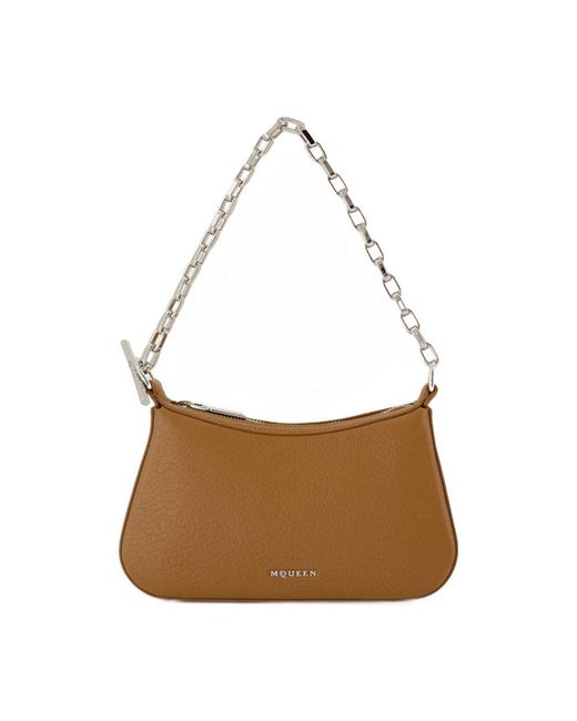 Alexander McQueen Brown T-Bar Mini Purse