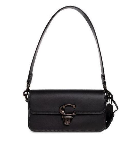 COACH Black Glovetanned Leather Studio Baguette Bag