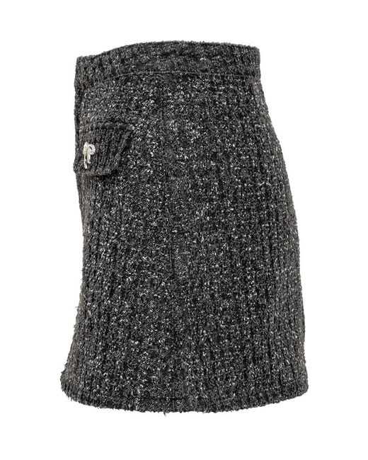 Self-Portrait Black Denim Mini Skirt