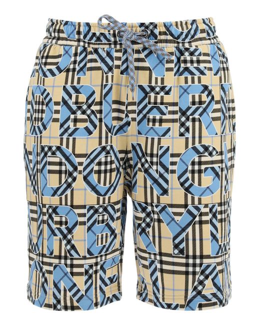 Burberry Lenford Vintage Check Shorts in Blue for Men | Lyst