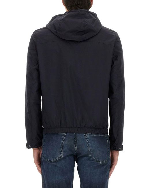 Boss Blue "L-Calfo1" Jacket With Hood And Zipper for men