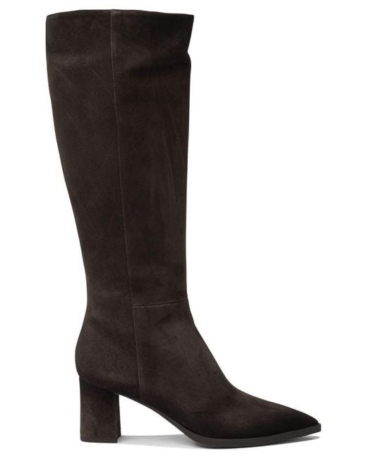 Santoni Black Suede Boots 65 Mm