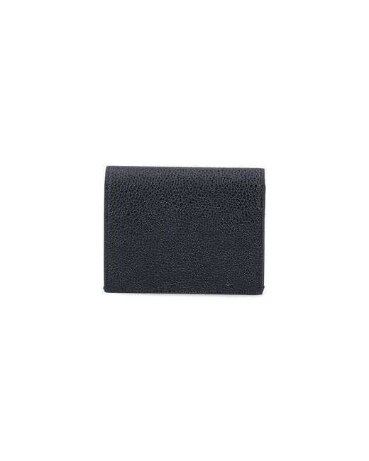 Thom Browne Black Leather Bifold Wallet for men