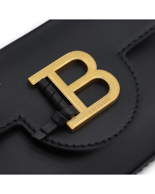 Balmain Black Leather B-Buzz Mini Crossbody Bag