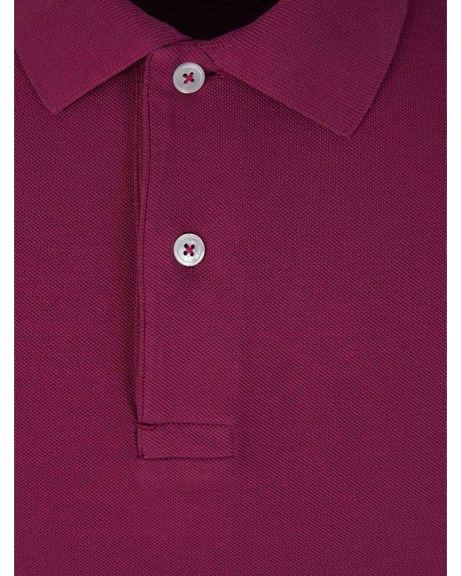 Tom Ford Purple Cotton Pique Polo for men