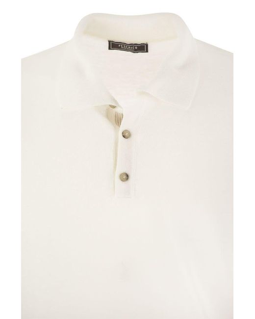 Peserico White Linen And Cotton Yarn Jersey for men