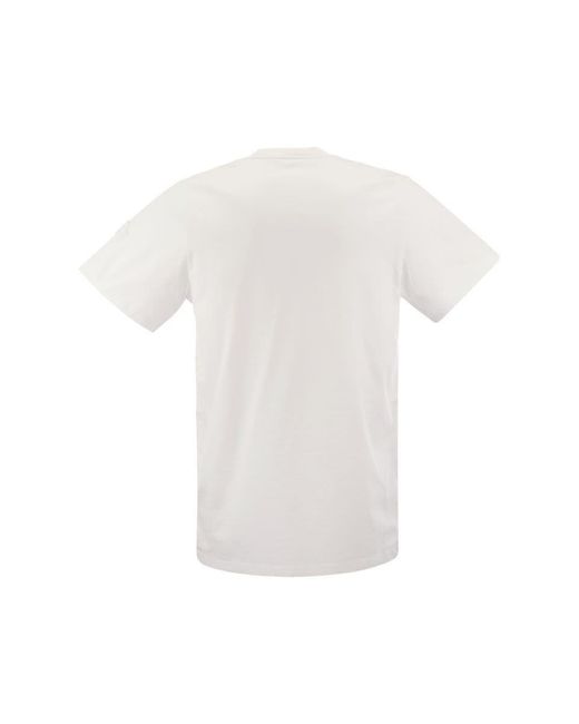 Moncler White T-shirt With Running Logo for men