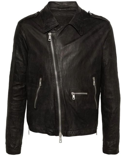 Giorgio Brato Black Biker Jacket for men