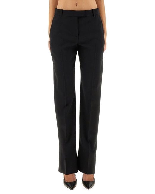 Alexander McQueen Black Wool Gabardine Tailored Pants