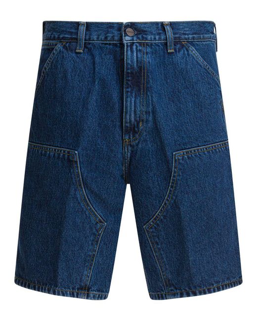 Carhartt Blue Short "Double Knee" for men